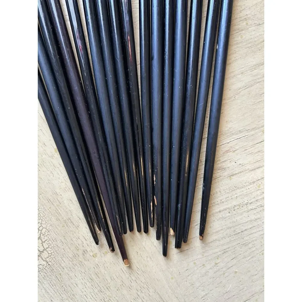 8* Chopsticks Black Wooden Old Design Set Of 8( 16 Total) VTG Hair Pins Buns